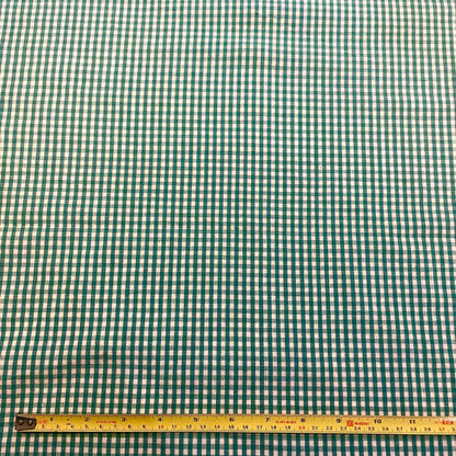 Green Teal Gingham Deadstock Fabric
