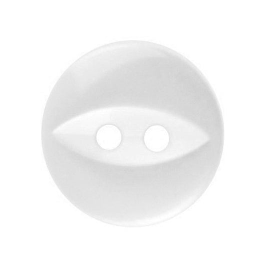 Buttons: Fish Eye: Polyester: 11mm: Pearl White