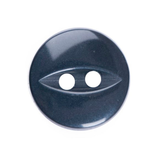 Buttons: Fish Eye: Polyester: 11mm: Navy