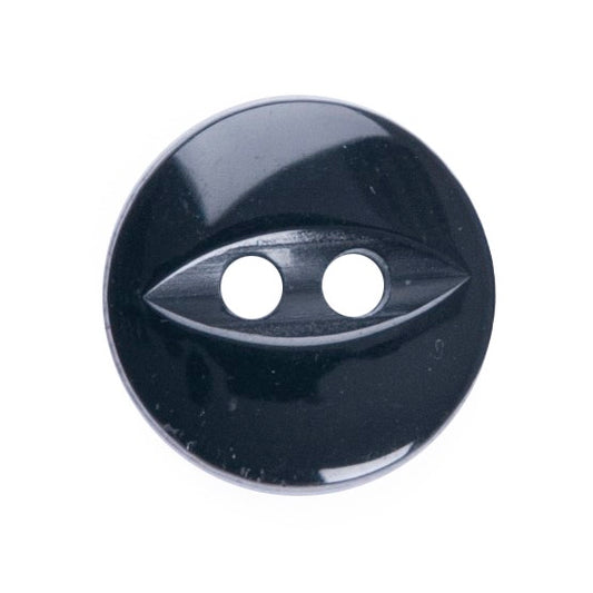 Buttons: Fish Eye: Polyester: 11mm: Black