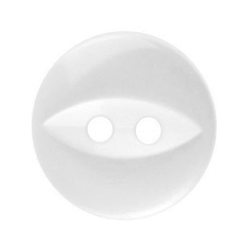 Buttons: Fish Eye: Polyester: 14mm: Pearl White