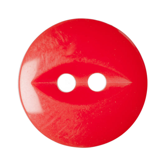 Buttons: Fish Eye: Polyester: 16mm: Red