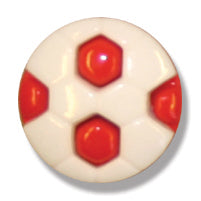 Buttons: Football: 2-Colour: 13mm: Red