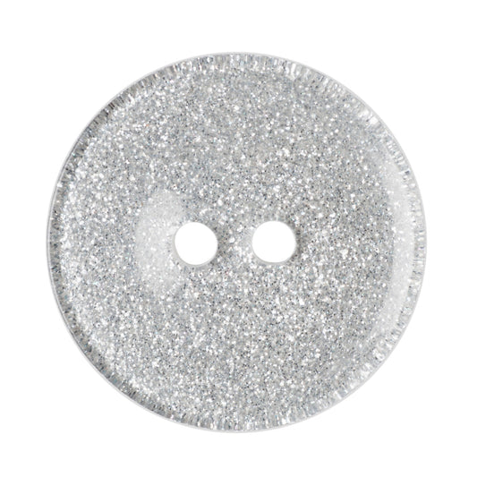 Buttons: Glitter: Round: 20mm: Silver