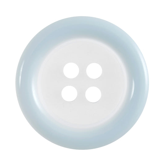 Buttons: Clear: Coloured Rim: 4 Hole: 18mm: Light Blue