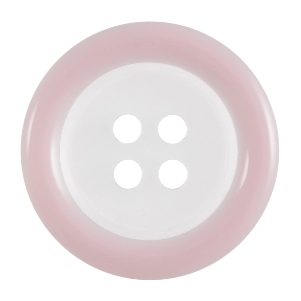 Buttons: Clear: Coloured Rim: 4 Hole: 18mm: Light Pink