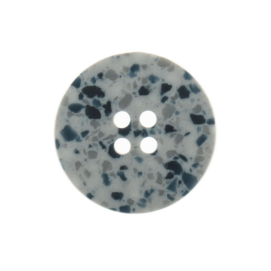 Button: Eco-Conscious: Recycled Plastic Scrap: 4 Hole: 18mm: Silver/Grey