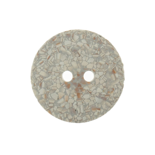 Button: Eco-Conscious: Recycled Eggshell: 2 Hole: 18mm: Silver Grey