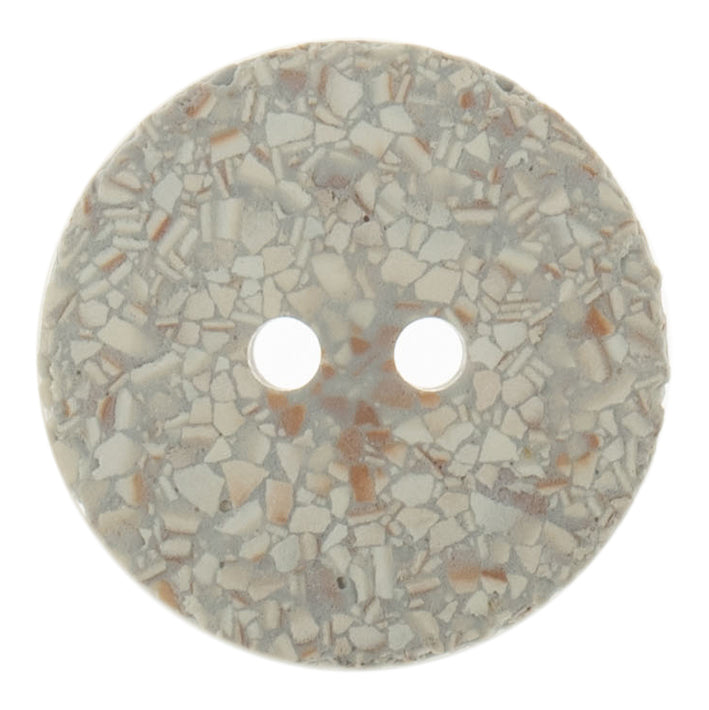 Button: Eco-Conscious: Recycled Eggshell: 2 Hole: 25mm: Silver Grey