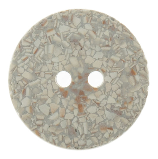 Button: Eco-Conscious: Recycled Eggshell: 2 Hole: 25mm: Silver Grey