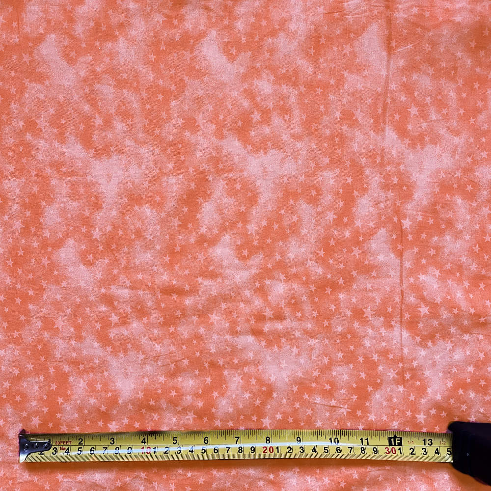 Orange & Cream Star Print Cotton Deadstock Fabric