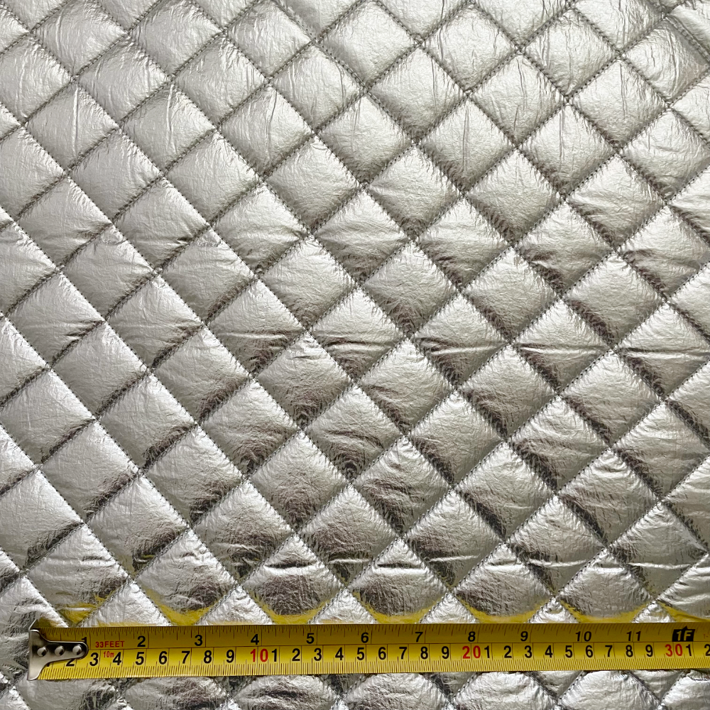 Silver & Grey Double-Sided Quilted Fur Coating Fabric
