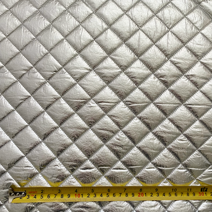 Silver & Grey Double-Sided Quilted Fur Coating Fabric