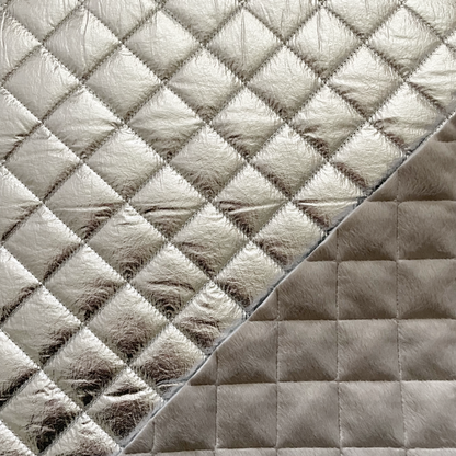 Silver & Grey Double-Sided Quilted Fur Coating Fabric