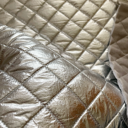 Silver & Grey Double-Sided Quilted Fur Coating Fabric