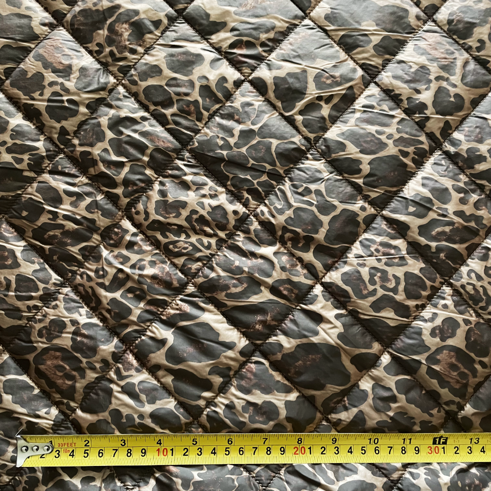 Brown Leopard Reversible Quilted Coating Fabric