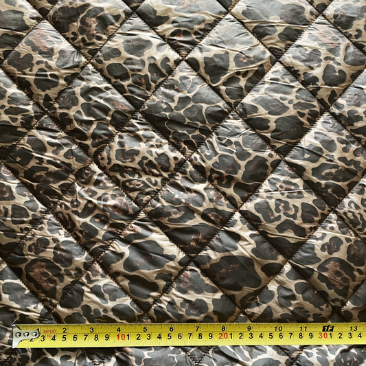 Brown Leopard Reversible Quilted Coating Fabric