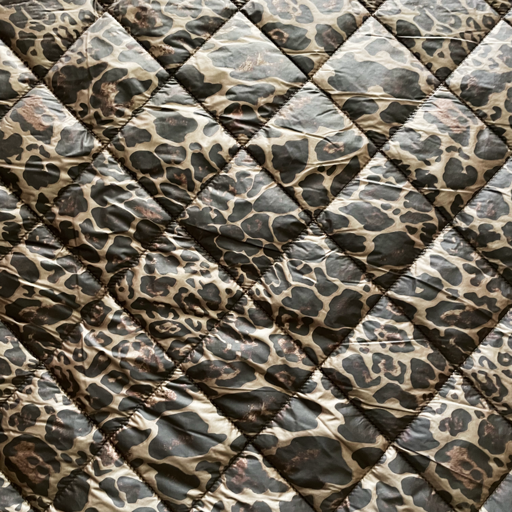 Brown Leopard Reversible Quilted Coating Fabric
