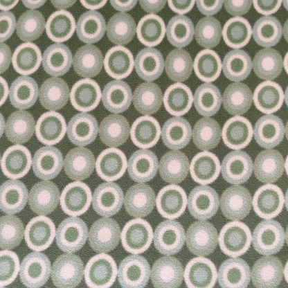 Green Geometric Circle Polar Fleece Fabric