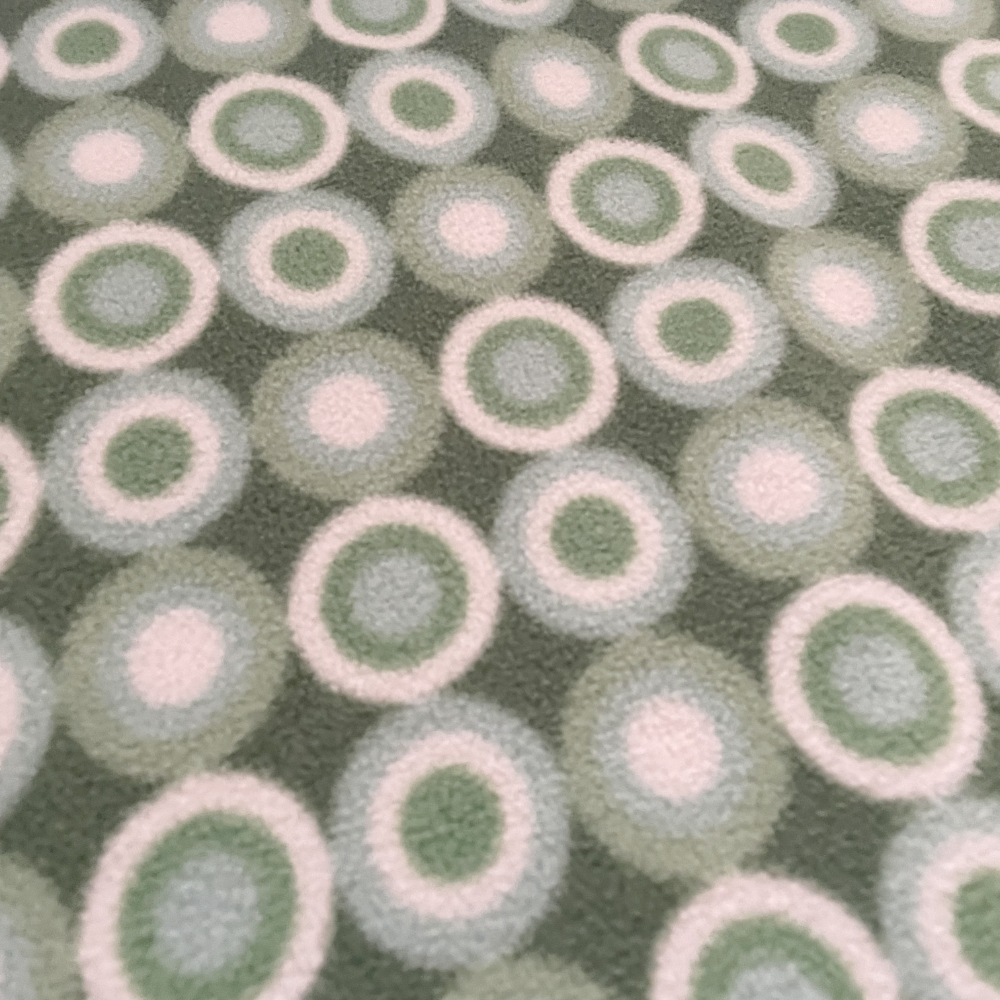Green Geometric Circle Polar Fleece Fabric