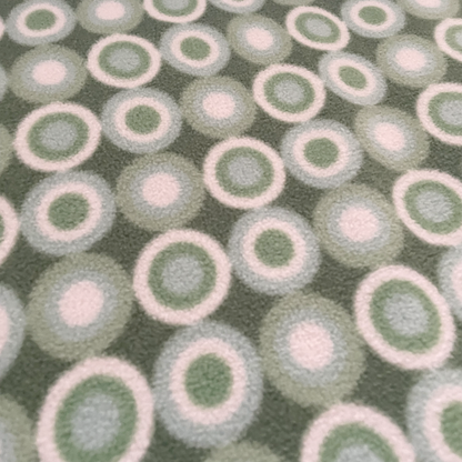 Green Geometric Circle Polar Fleece Fabric