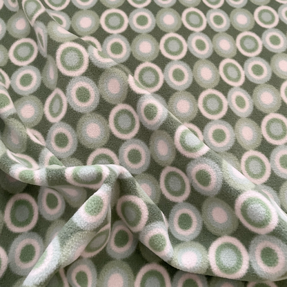 Green Geometric Circle Polar Fleece Fabric
