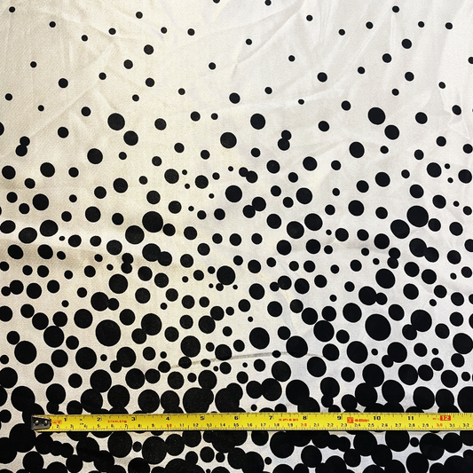 Black & White Polka Dot Satin Deadstock Fabric