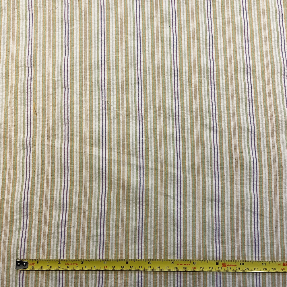 Multicolour Stripe Polycotton Deadstock Fabric