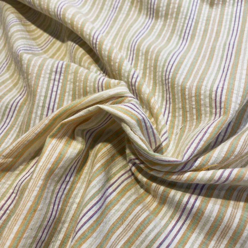 Multicolour Stripe Polycotton Deadstock Fabric
