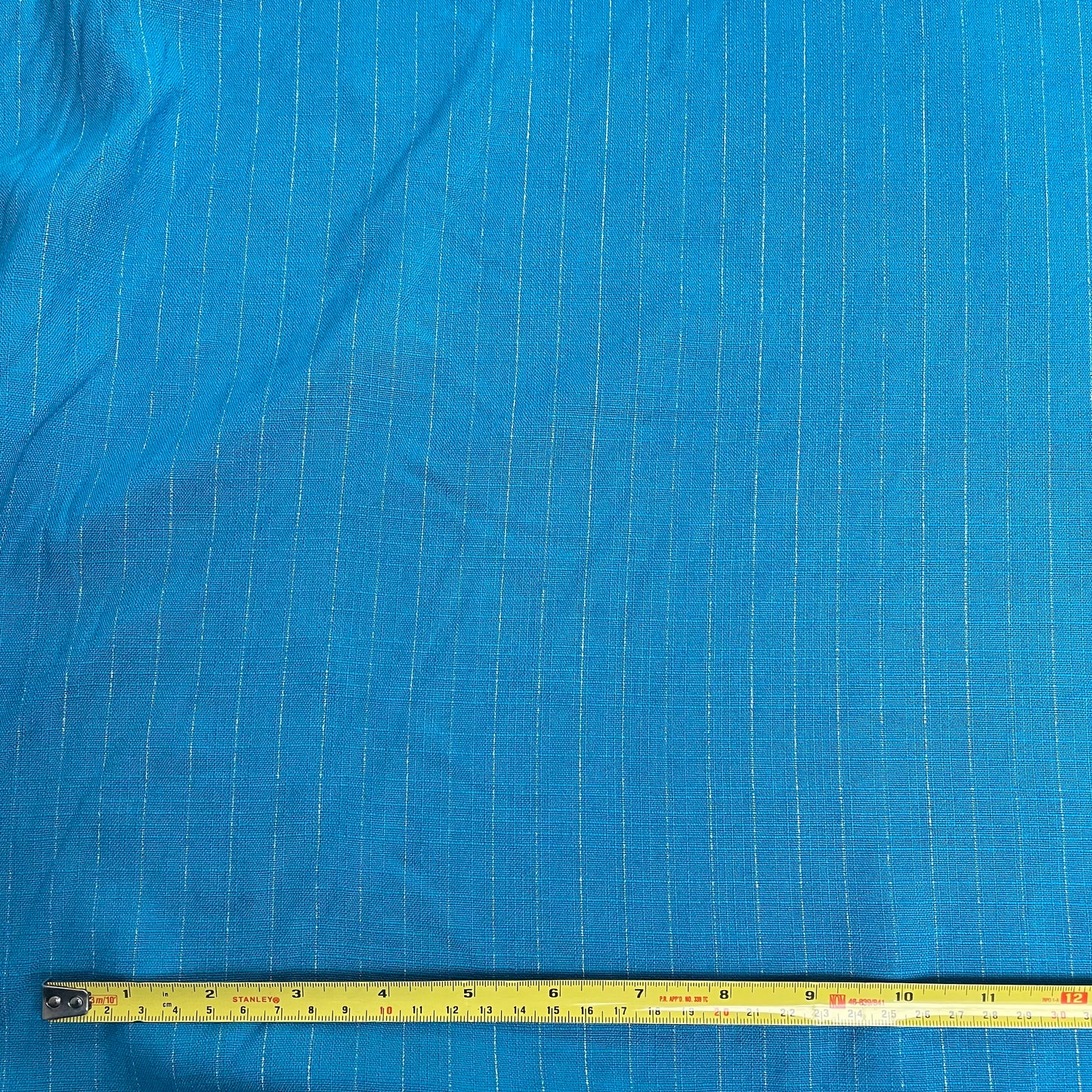 Teal Linen Mix with Silver Stripes Deadstock Fabric