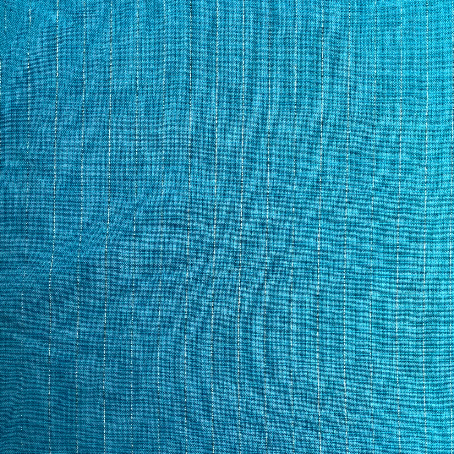 Teal Linen Mix with Silver Stripes Deadstock Fabric