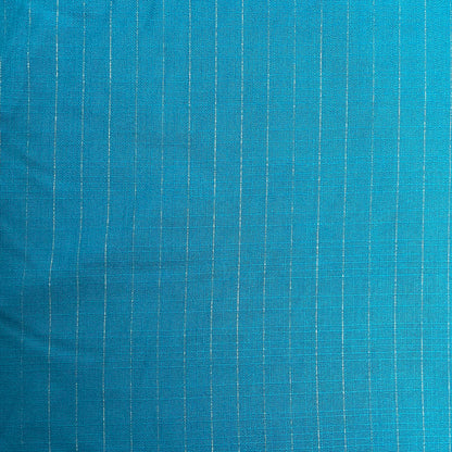 Teal Linen Mix with Silver Stripes Deadstock Fabric