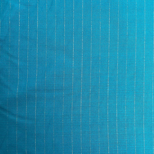 Teal Linen Mix with Silver Stripes Deadstock Fabric