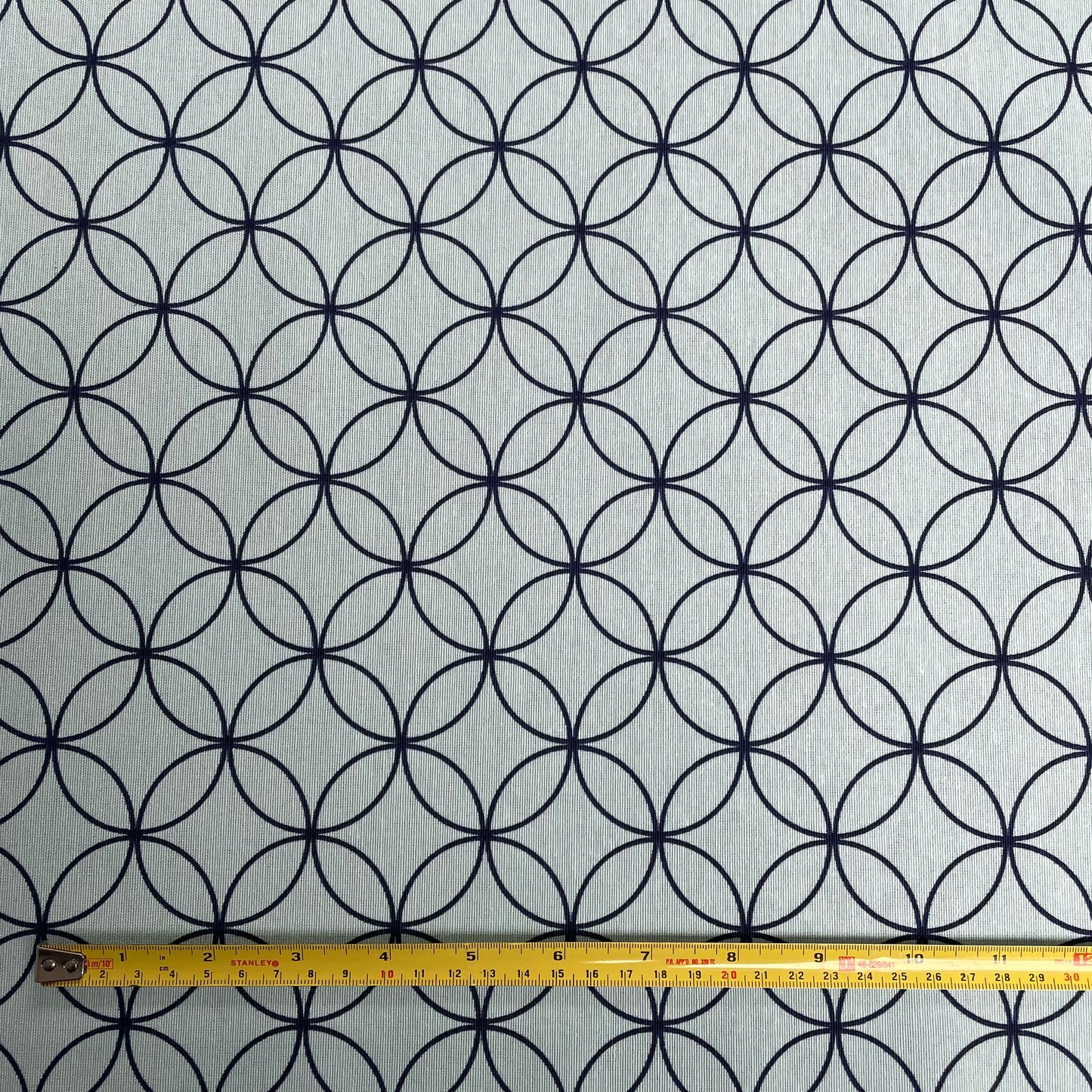 Blue Geometric Circles Canvas Deadstock Fabric