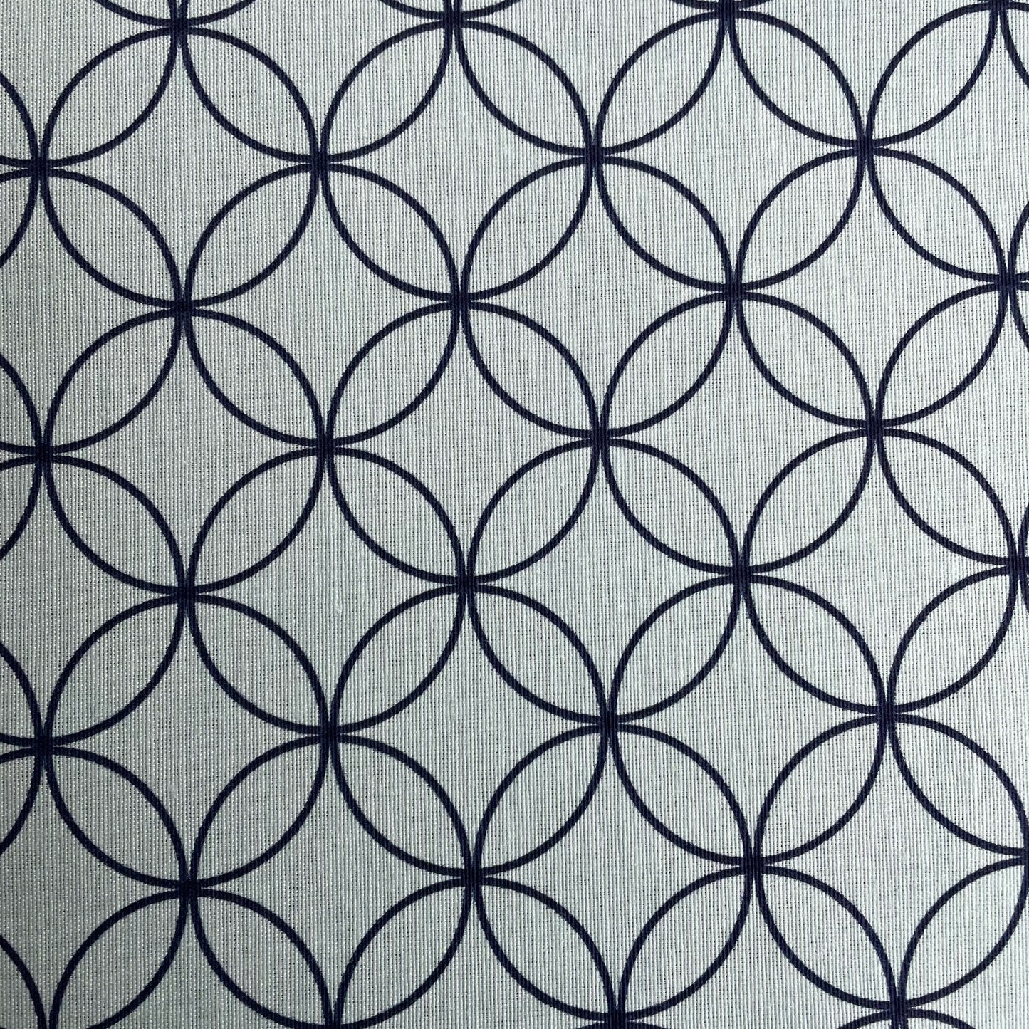 Blue Geometric Circles Canvas Deadstock Fabric