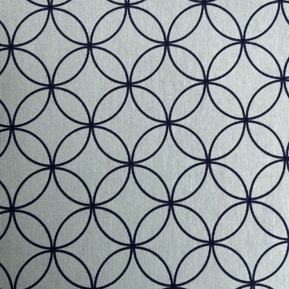 Blue Geometric Circles Canvas Deadstock Fabric