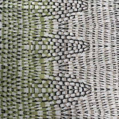 Green Snake Print Linen Mix Deadstock Fabric