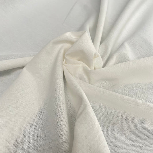 White Linen Mix Deadstock Fabric