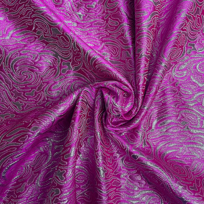 Pink & Silver Brocade Deadstock Fabric