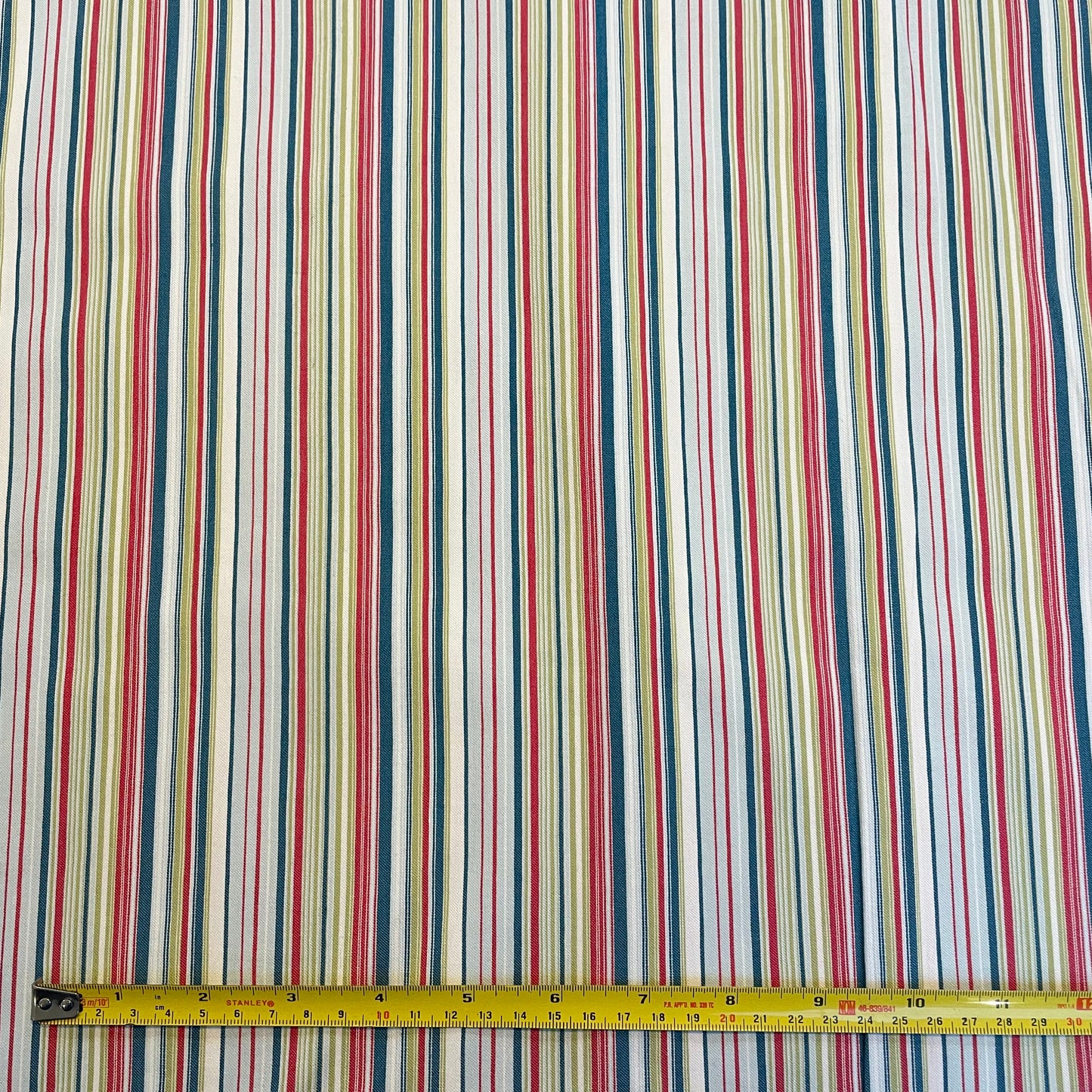 Multicolour Stripe Bengaline Deadstock Fabric