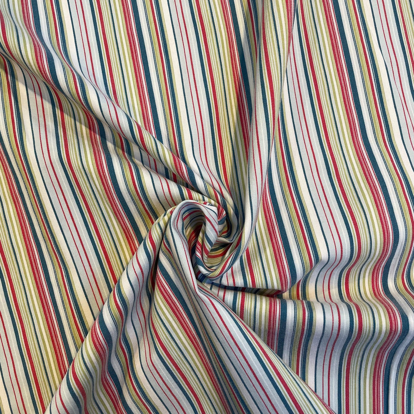 Multicolour Stripe Bengaline Deadstock Fabric