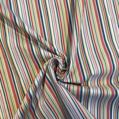 Multicolour Stripe Bengaline Deadstock Fabric