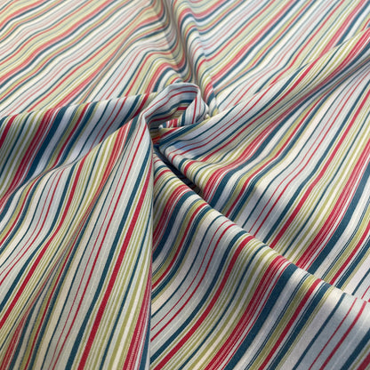 Multicolour Stripe Bengaline Deadstock Fabric