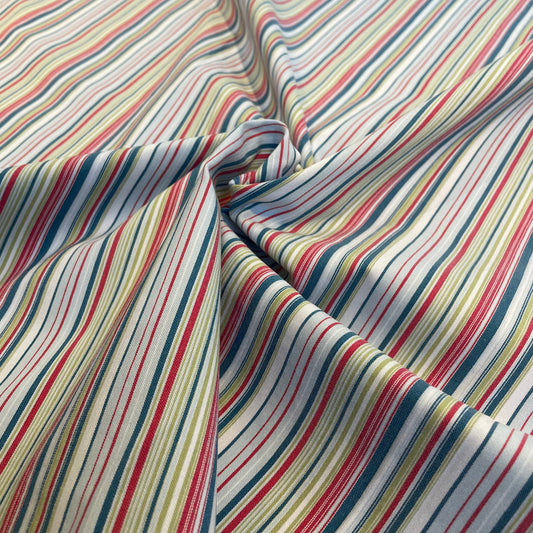 Multicolour Stripe Bengaline Deadstock Fabric