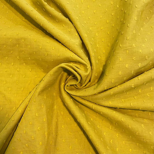 Mustard/Lime Dobby Lawn Deadstock Fabric