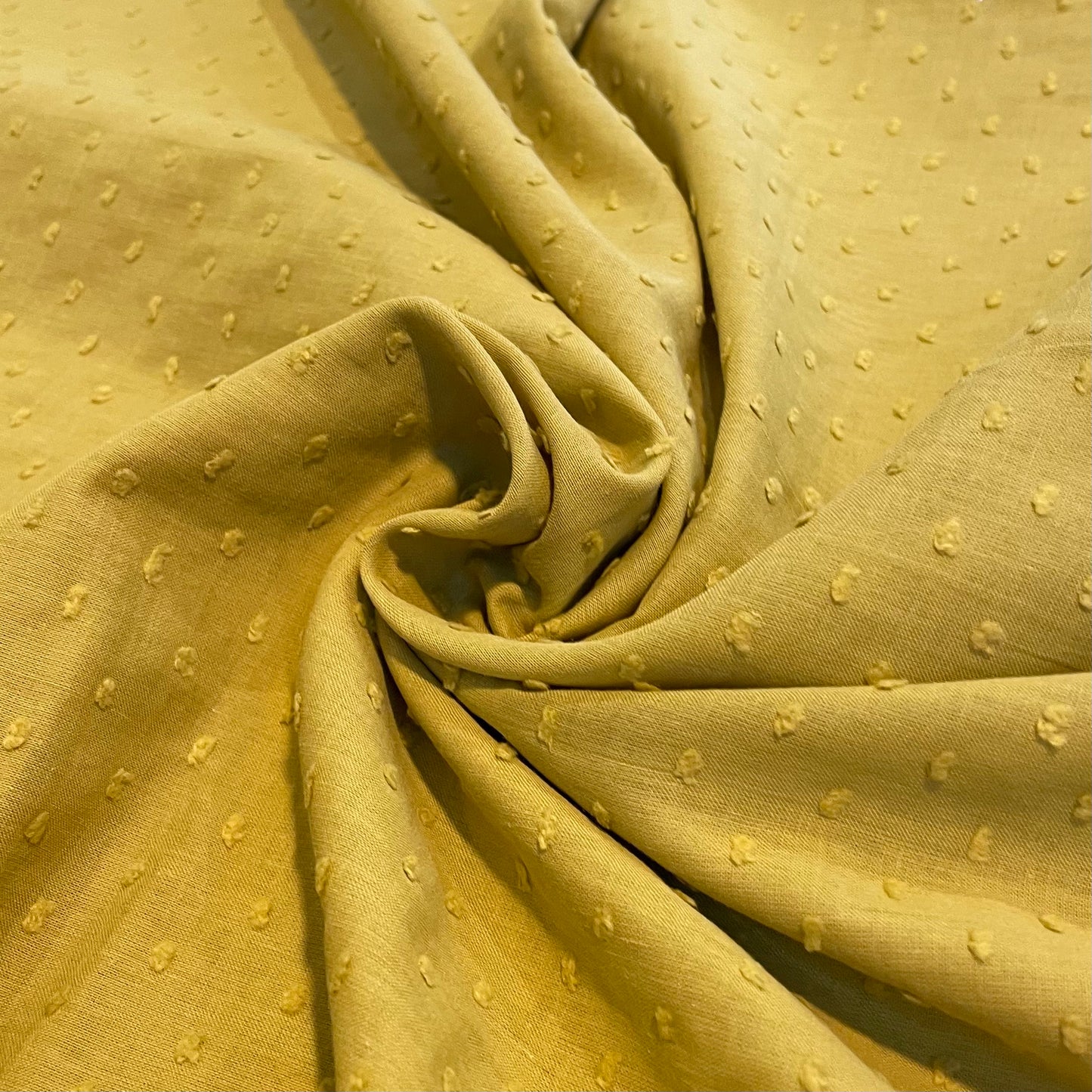 Mustard/Lime Dobby Lawn Deadstock Fabric