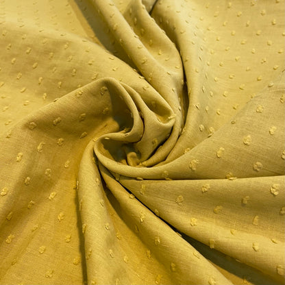 Mustard/Lime Dobby Lawn Deadstock Fabric