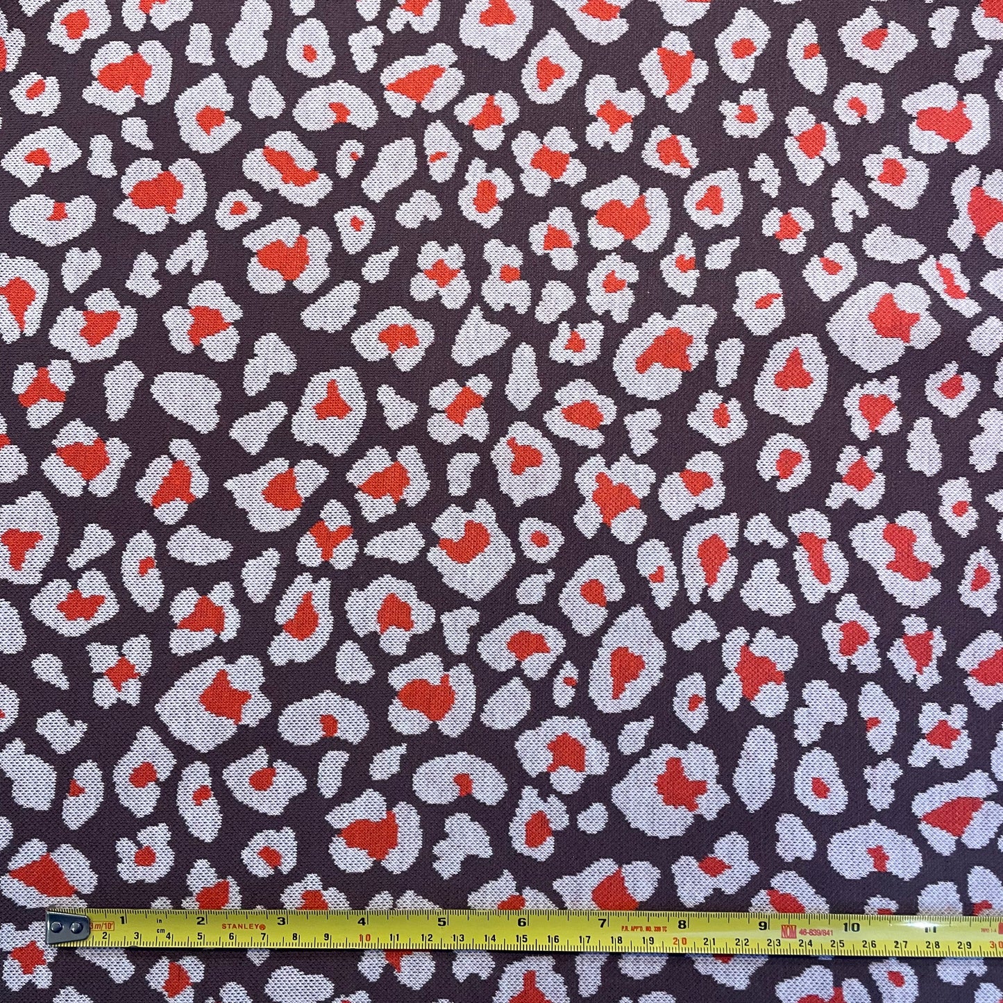Red & Pink Leopard Print Knit Jersey Deadstock Fabric
