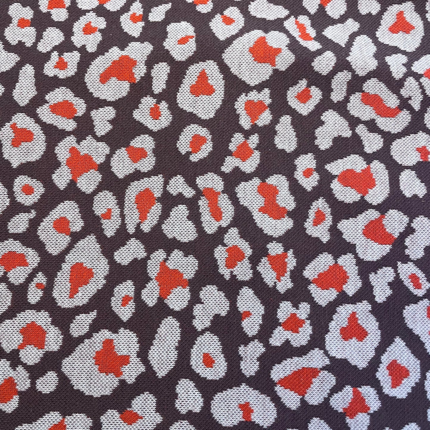 Red & Pink Leopard Print Knit Jersey Deadstock Fabric