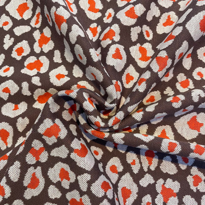Red & Pink Leopard Print Knit Jersey Deadstock Fabric